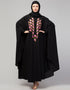 Muslim Smoking Sleeve Resham Embroidery Irani Kaftan In the Shade of Black